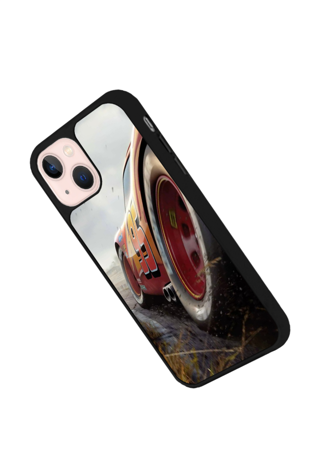 iPhone 13 Mini Uyumlu Şimsek McQueen Tasarımlı Glossy Premium Kılıf
