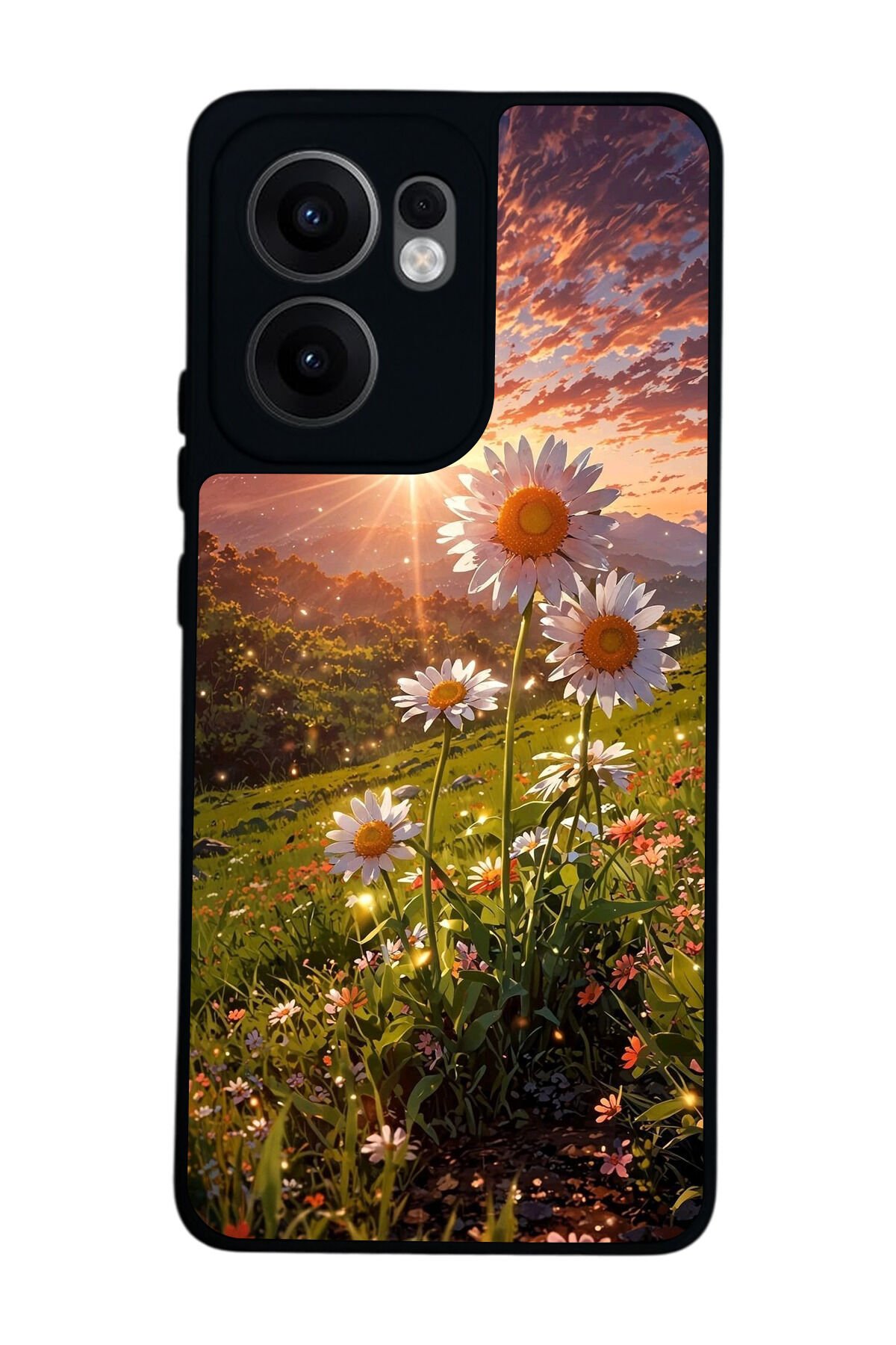 Oppo Reno 13F Uyumlu Cicek Tasarımlı Glossy Premium Kılıf