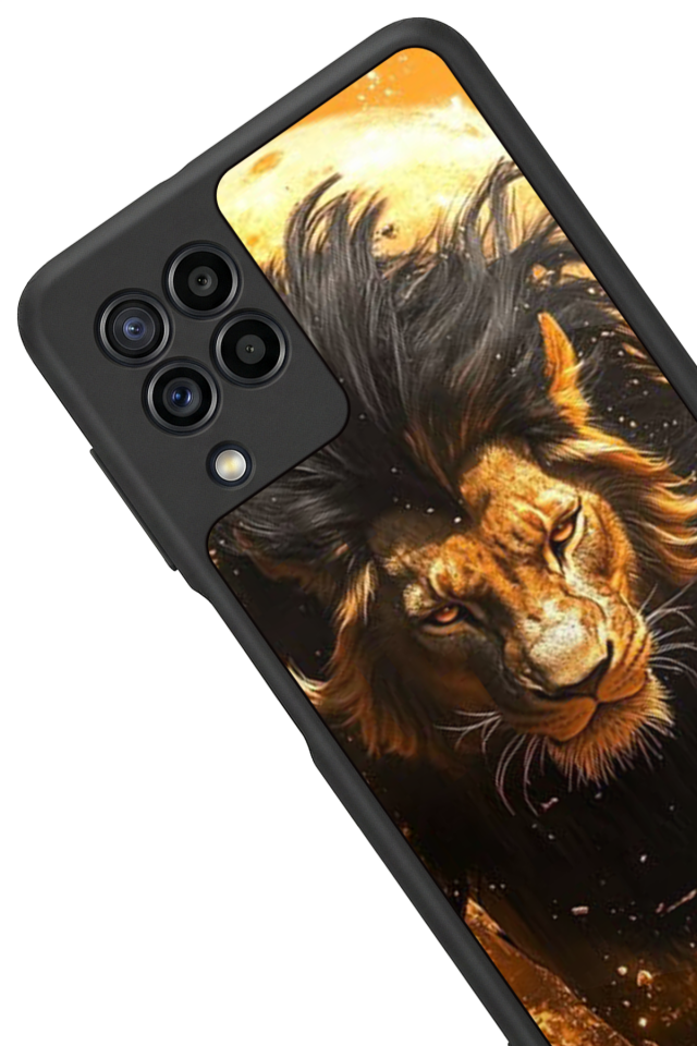 Samsung Galaxy M32 Uyumlu Aslan Tasarımlı Glossy Premium Kılıf