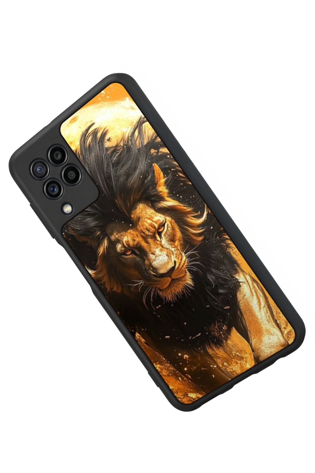 Samsung Galaxy M32 Uyumlu Aslan Tasarımlı Glossy Premium Kılıf