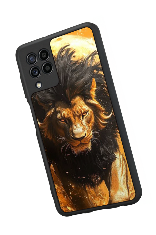 Samsung Galaxy M32 Uyumlu Aslan Tasarımlı Glossy Premium Kılıf