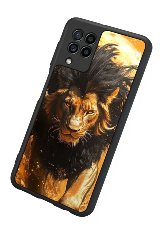 Samsung Galaxy M32 Uyumlu Aslan Tasarımlı Glossy Premium Kılıf