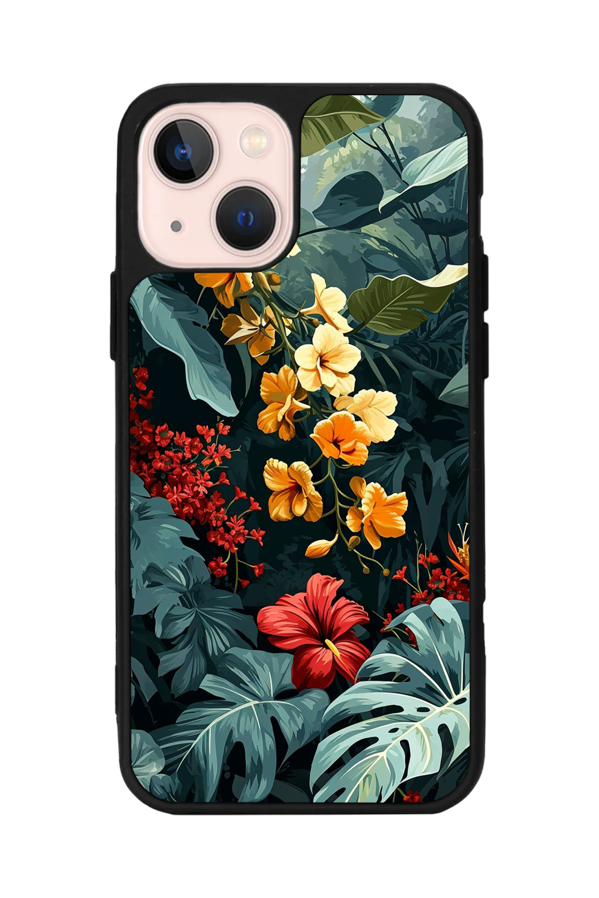 iPhone 15 Uyumlu Botanik Tasarımlı Glossy Premium Kılıf