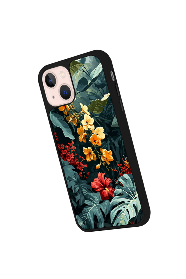 iPhone 15 Uyumlu Botanik Tasarımlı Glossy Premium Kılıf
