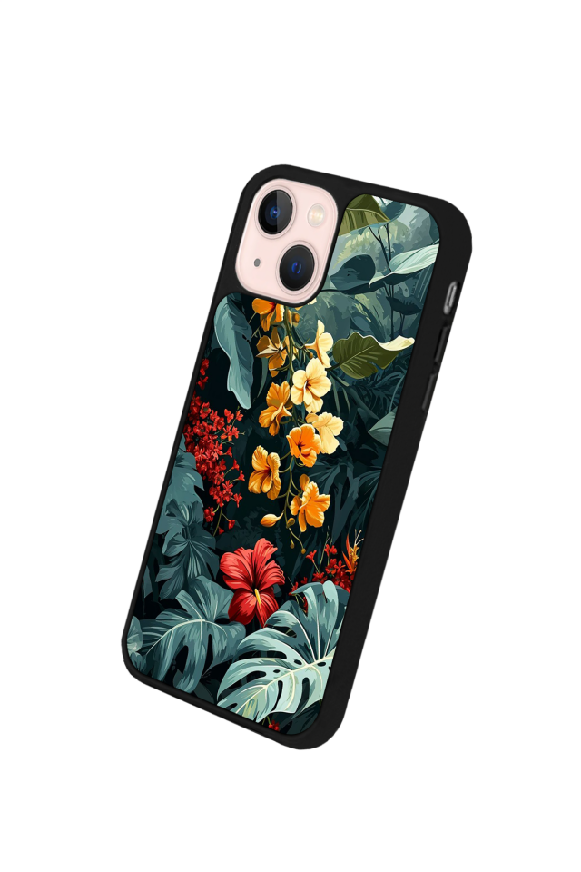 iPhone 15 Uyumlu Botanik Tasarımlı Glossy Premium Kılıf