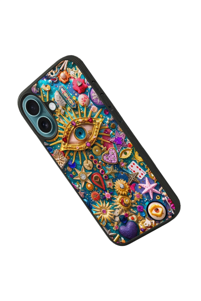 iPhone 16 Uyumlu Göz Tasarımlı Glossy Premium Kılıf