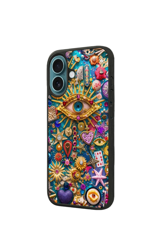 iPhone 16 Uyumlu Göz Tasarımlı Glossy Premium Kılıf