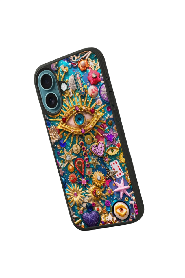 iPhone 16 Uyumlu Göz Tasarımlı Glossy Premium Kılıf