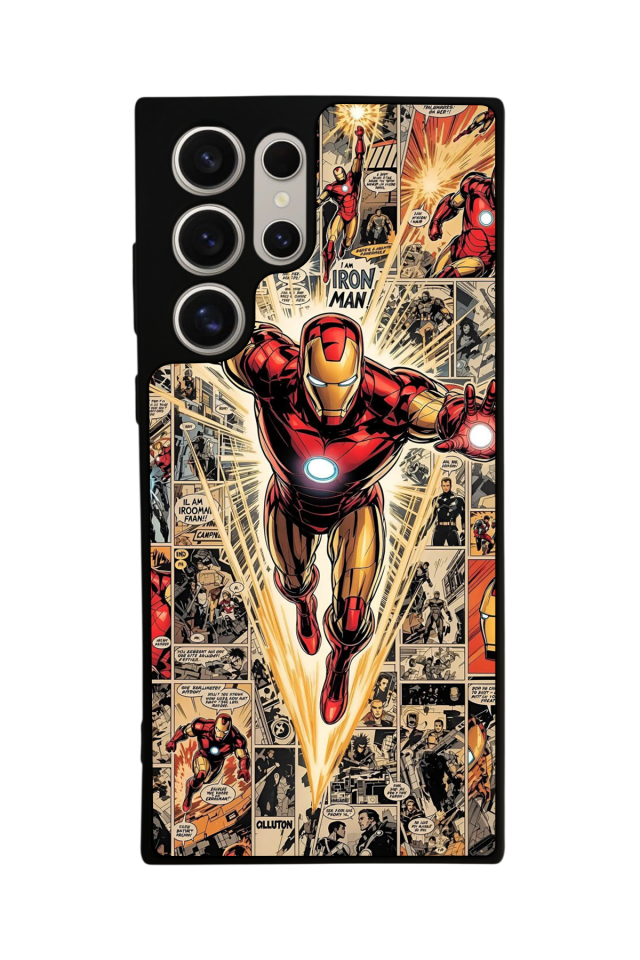 Samsung Galaxy S22 Ultra Uyumlu Iron Man ( Demir Adam ) Tasarımlı Glossy Premium Kılıf