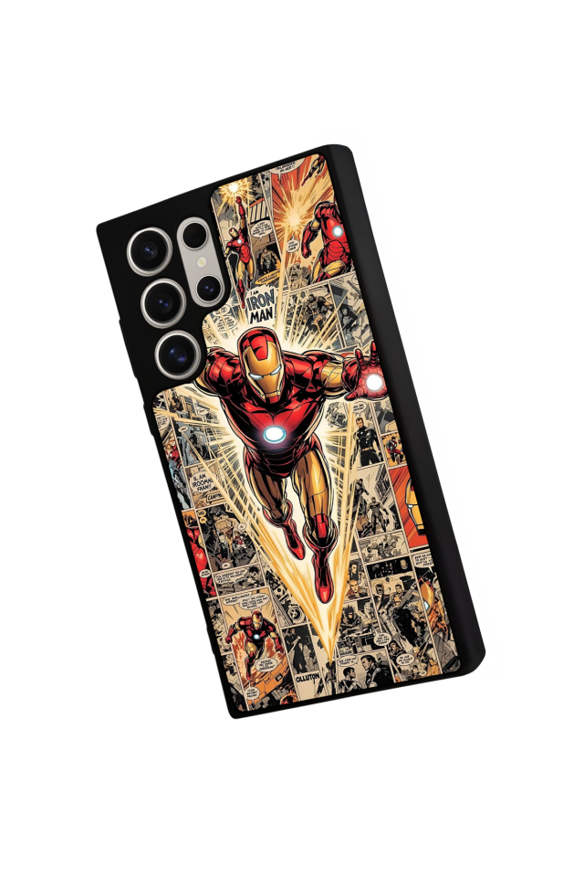 Samsung Galaxy S22 Ultra Uyumlu Iron Man ( Demir Adam ) Tasarımlı Glossy Premium Kılıf