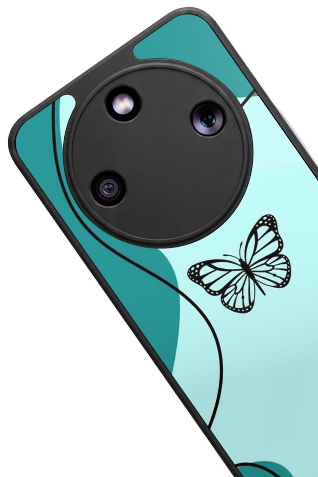Honor Magic 8 Lite Uyumlu Kelebek Tasarımlı Glossy Premium Kılıf