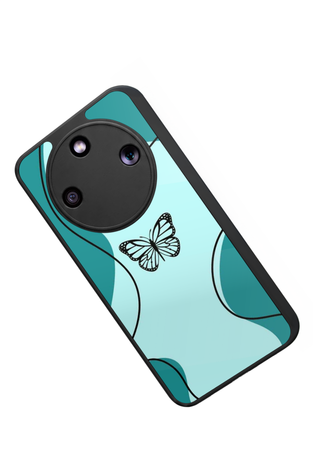 Honor Magic 8 Lite Uyumlu Kelebek Tasarımlı Glossy Premium Kılıf