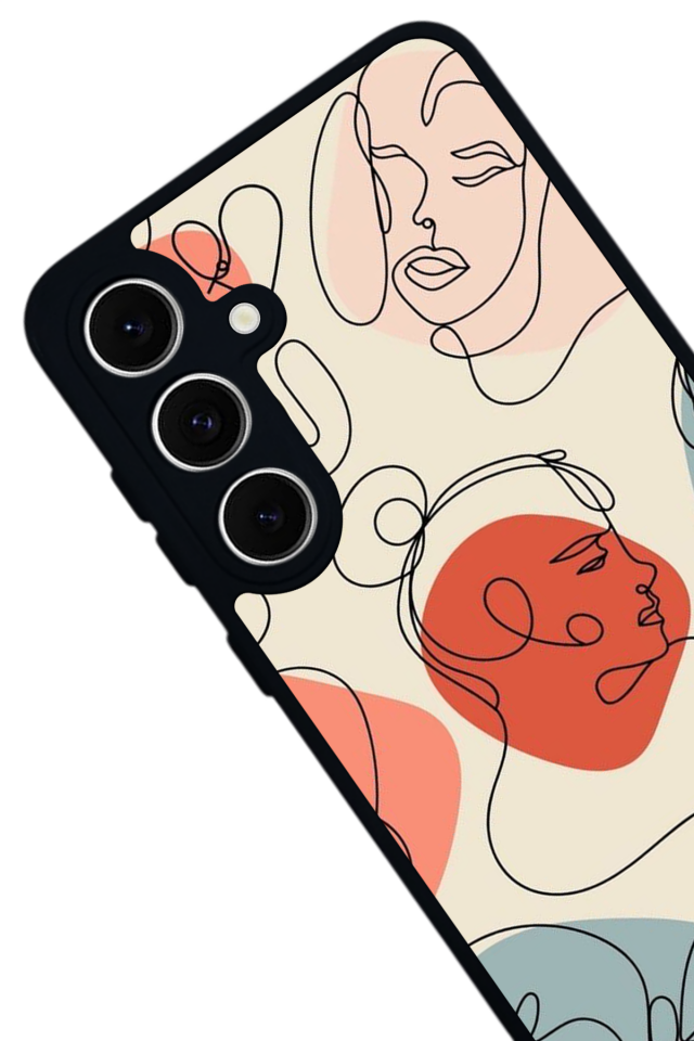 Samsung Galaxy S24 FE Uyumlu Line Art Tasarımlı Glossy Premium Kılıf