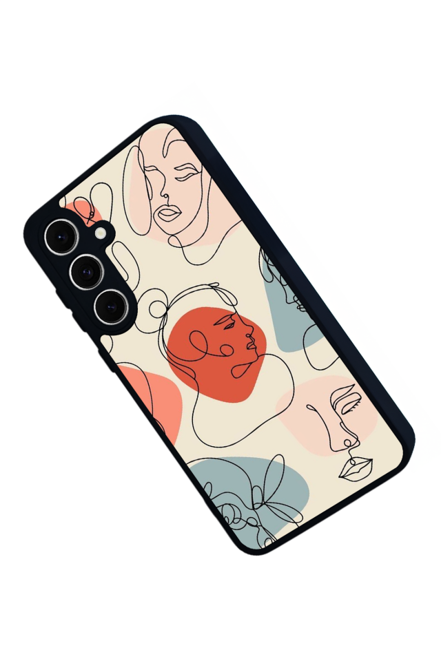 Samsung Galaxy S24 FE Uyumlu Line Art Tasarımlı Glossy Premium Kılıf