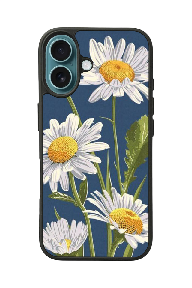 iPhone 16 Plus Uyumlu Papatya Tasarımlı Glossy Premium Kılıf