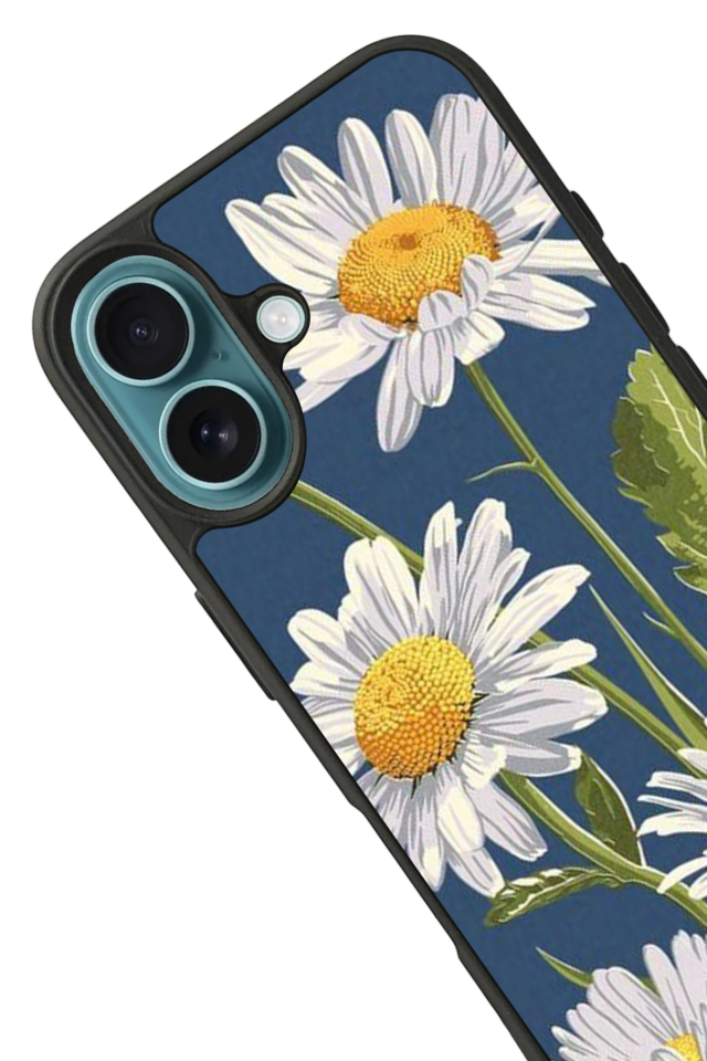 iPhone 16 Plus Uyumlu Papatya Tasarımlı Glossy Premium Kılıf