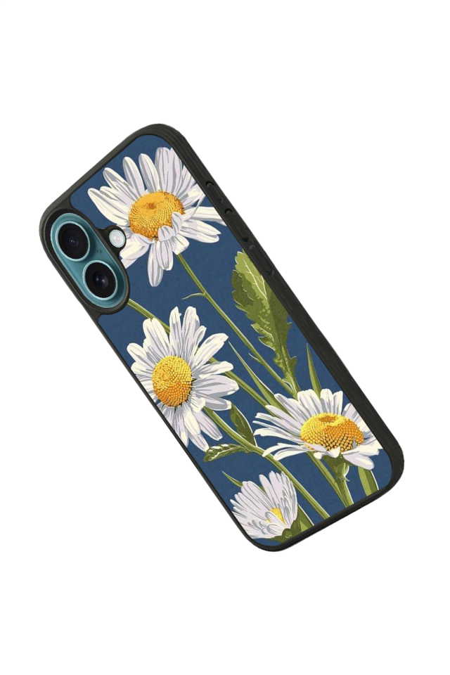 iPhone 16 Plus Uyumlu Papatya Tasarımlı Glossy Premium Kılıf