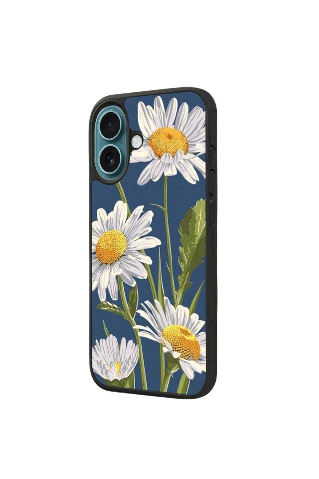 iPhone 16 Plus Uyumlu Papatya Tasarımlı Glossy Premium Kılıf