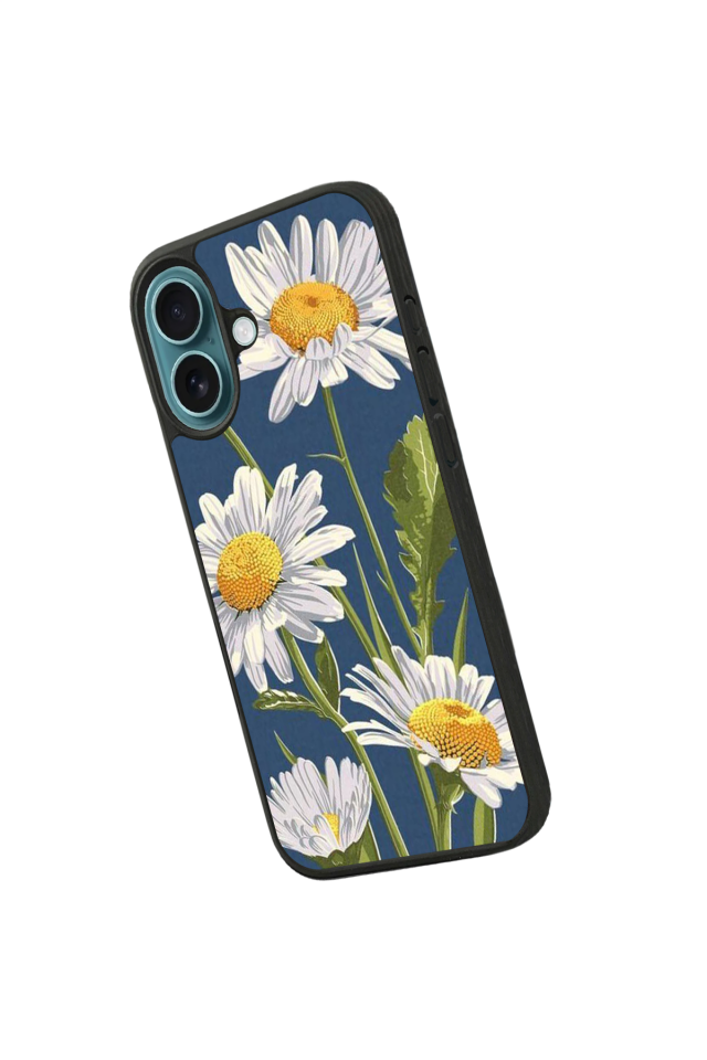 iPhone 16 Plus Uyumlu Papatya Tasarımlı Glossy Premium Kılıf