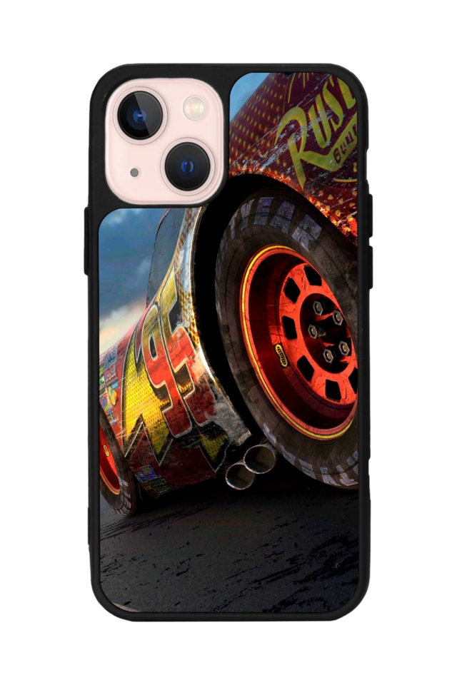 iPhone 13 Mini Uyumlu Şimsek McQueen Tasarımlı Glossy Premium Kılıf
