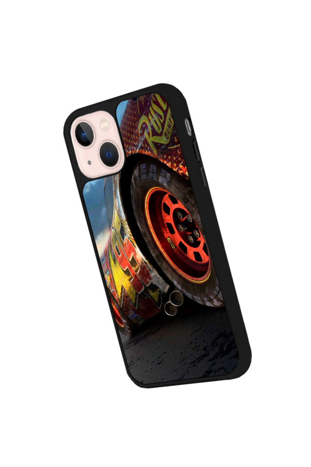 iPhone 13 Mini Uyumlu Şimsek McQueen Tasarımlı Glossy Premium Kılıf