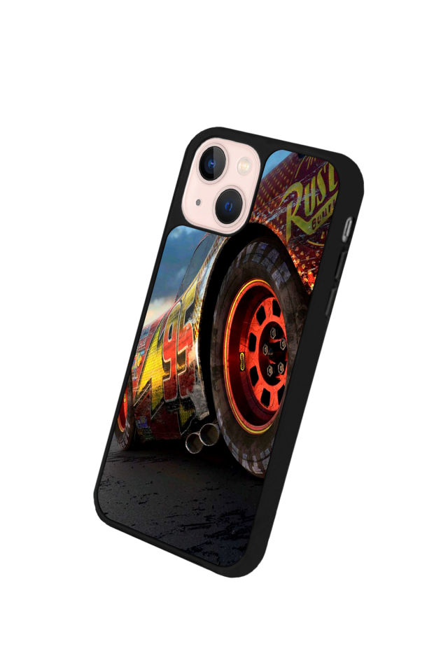 iPhone 13 Mini Uyumlu Şimsek McQueen Tasarımlı Glossy Premium Kılıf