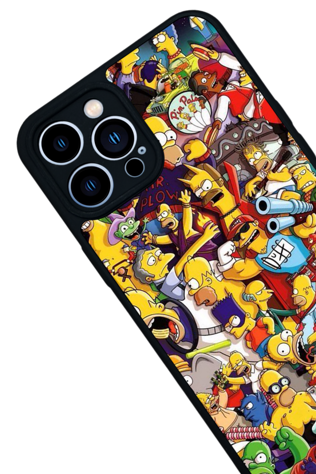 iPhone 12 Pro Max Uyumlu The Simpsons Tasarımlı Glossy Premium Kılıf