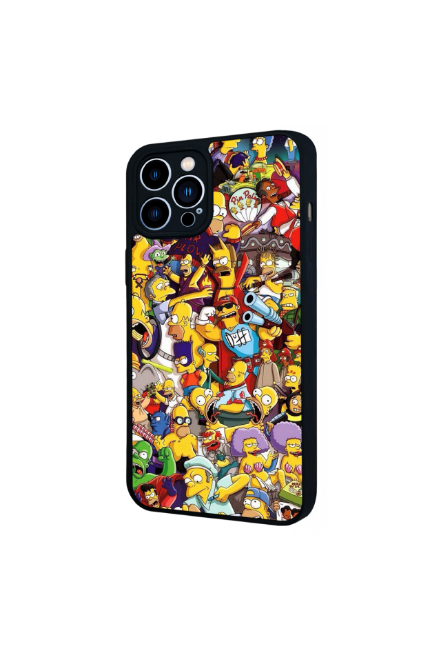 iPhone 12 Pro Max Uyumlu The Simpsons Tasarımlı Glossy Premium Kılıf