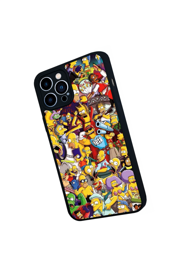 iPhone 12 Pro Max Uyumlu The Simpsons Tasarımlı Glossy Premium Kılıf