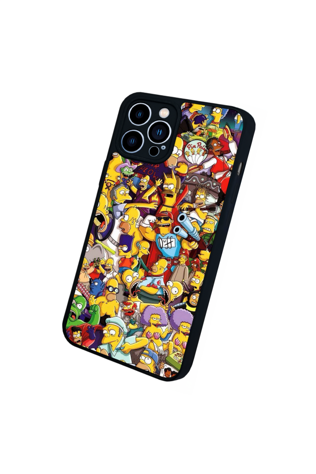 iPhone 12 Pro Max Uyumlu The Simpsons Tasarımlı Glossy Premium Kılıf