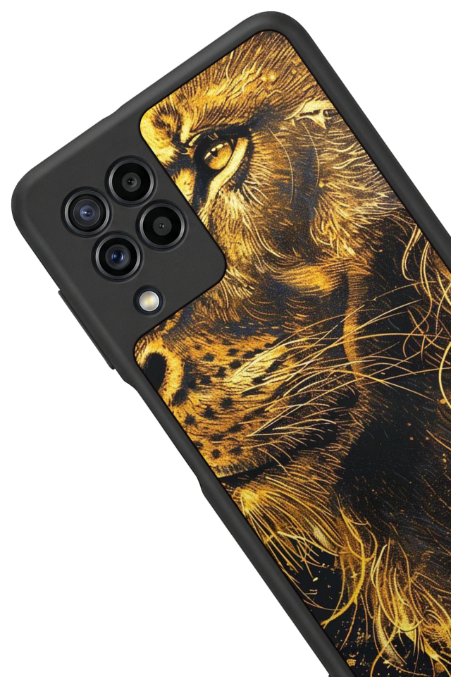 Samsung Galaxy M32 Uyumlu Aslan Tasarımlı Glossy Premium Kılıf
