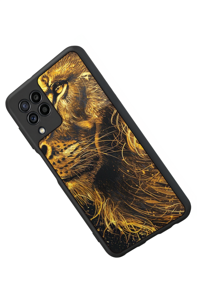 Samsung Galaxy M32 Uyumlu Aslan Tasarımlı Glossy Premium Kılıf