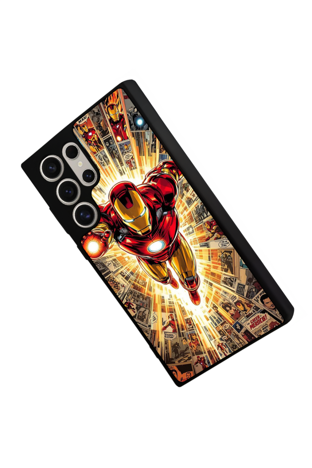 Samsung Galaxy S22 Ultra Uyumlu Iron Man ( Demir Adam ) Tasarımlı Glossy Premium Kılıf