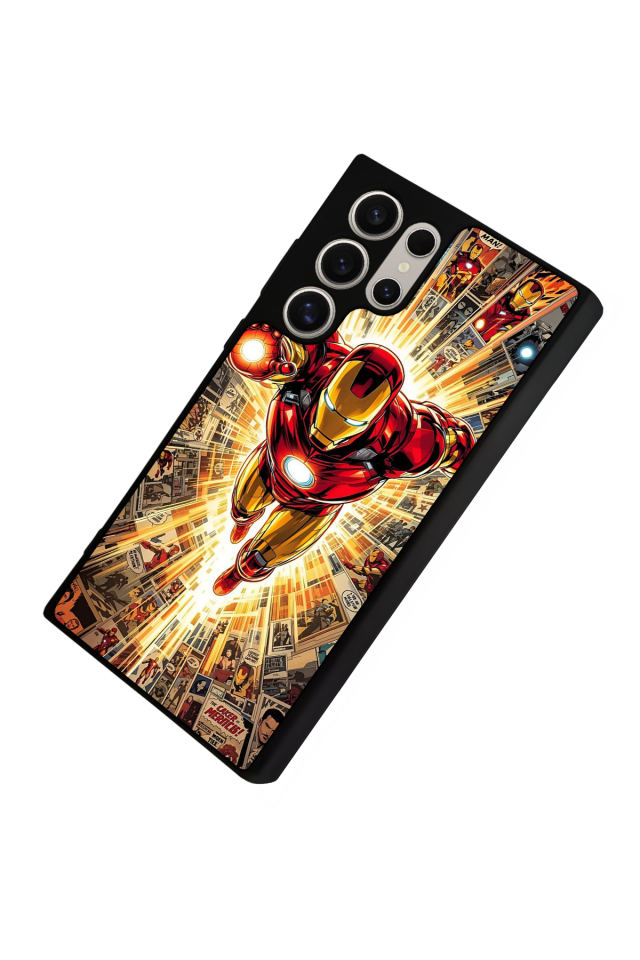 Samsung Galaxy S22 Ultra Uyumlu Iron Man ( Demir Adam ) Tasarımlı Glossy Premium Kılıf