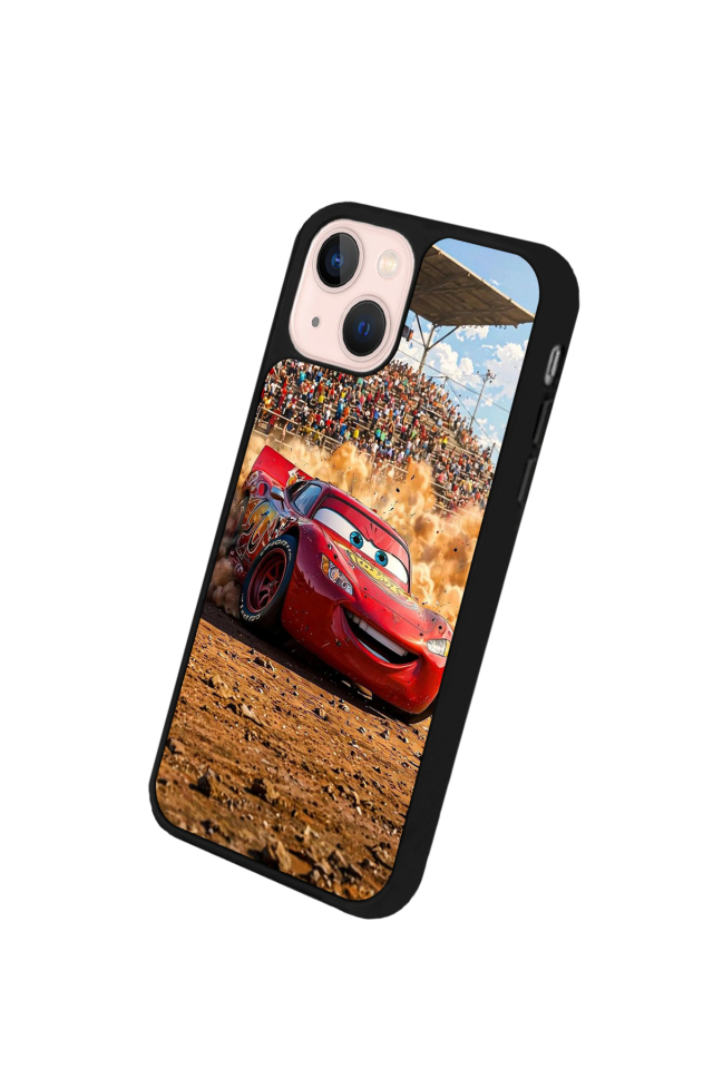 iPhone 13 Mini Uyumlu Şimsek McQueen Tasarımlı Glossy Premium Kılıf