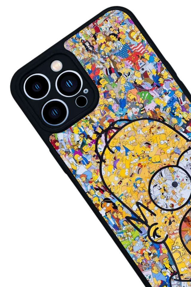 iPhone 12 Pro Max Uyumlu The Simpsons Tasarımlı Glossy Premium Kılıf