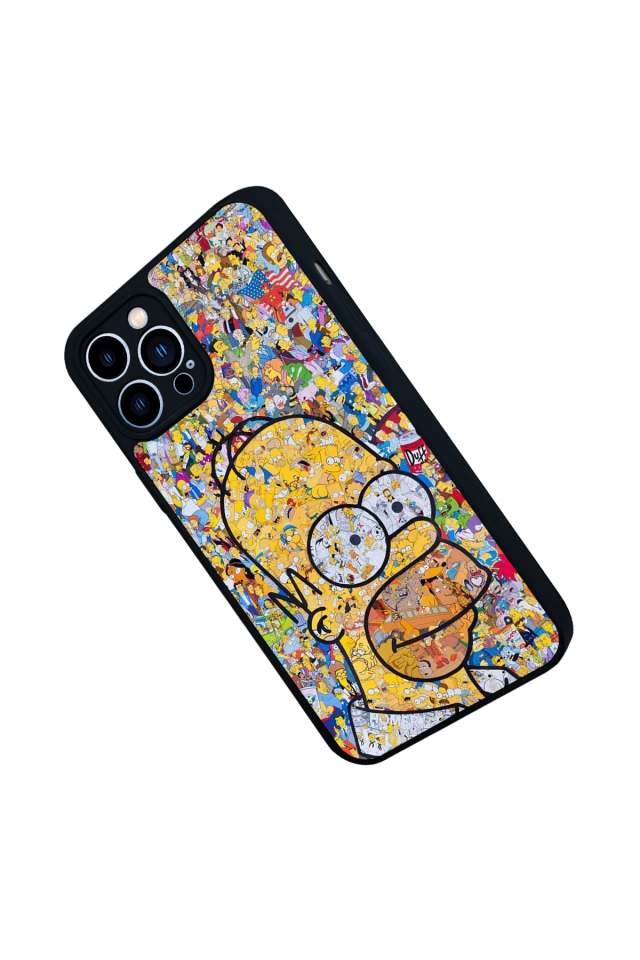 iPhone 12 Pro Max Uyumlu The Simpsons Tasarımlı Glossy Premium Kılıf