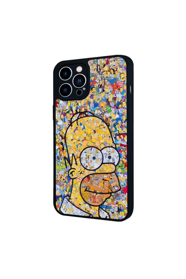 iPhone 12 Pro Max Uyumlu The Simpsons Tasarımlı Glossy Premium Kılıf