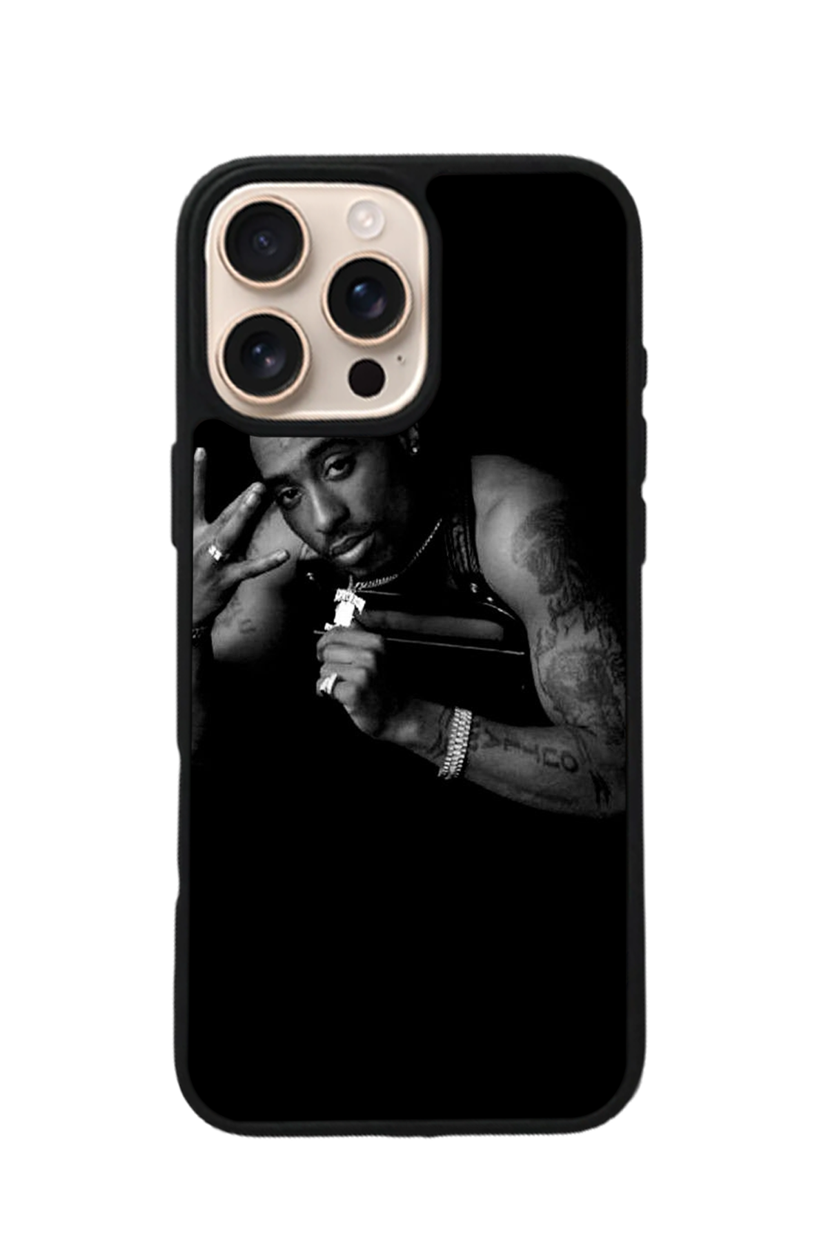 iPhone 16 Pro Uyumlu Tupac Tasarımlı Glossy Premium Kılıf