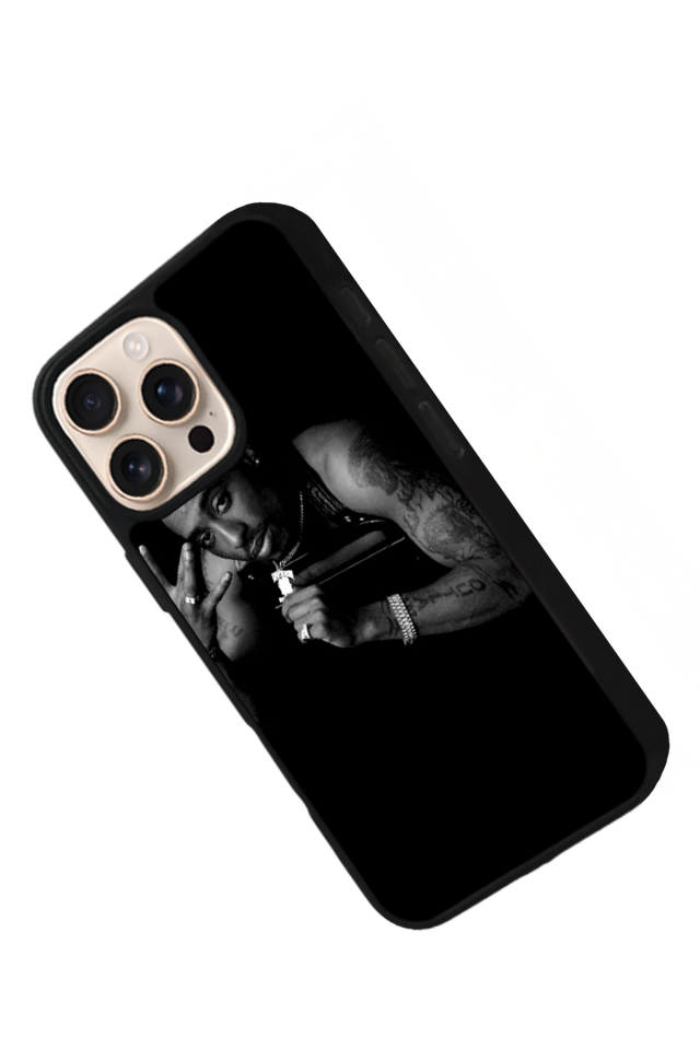iPhone 16 Pro Uyumlu Tupac Tasarımlı Glossy Premium Kılıf