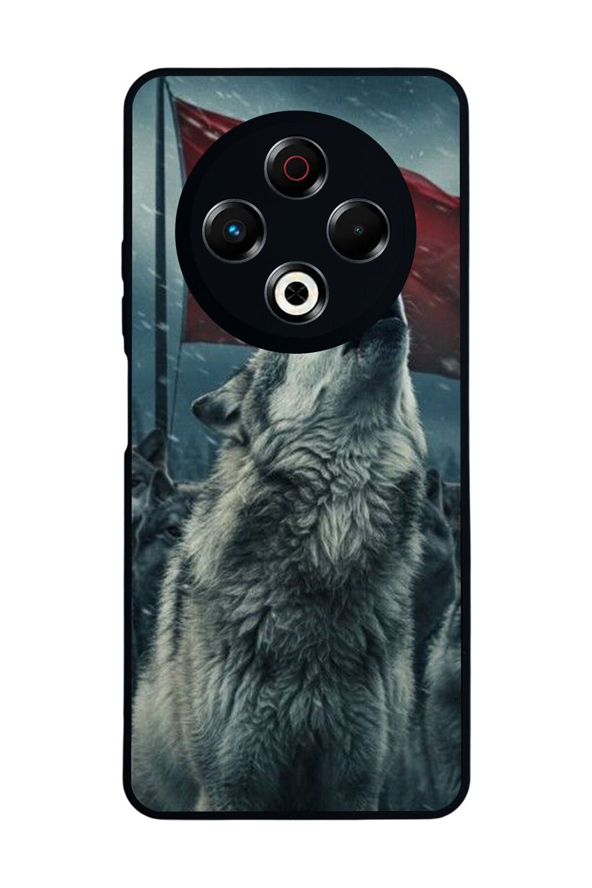 Tecno Spark 30 Uyumlu Bozkurt Tasarımlı Glossy Premium Kılıf