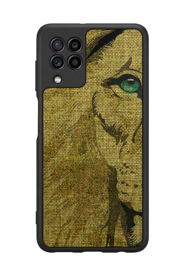 Samsung Galaxy M32 Uyumlu Aslan Tasarımlı Glossy Premium Kılıf