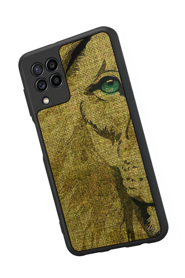 Samsung Galaxy M32 Uyumlu Aslan Tasarımlı Glossy Premium Kılıf