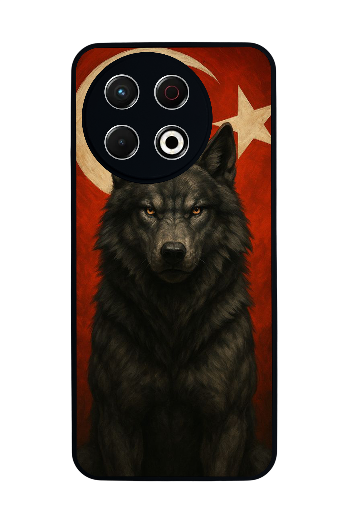 Tecno Spark 30 Pro Uyumlu Bozkurt Tasarımlı Glossy Premium Kılıf