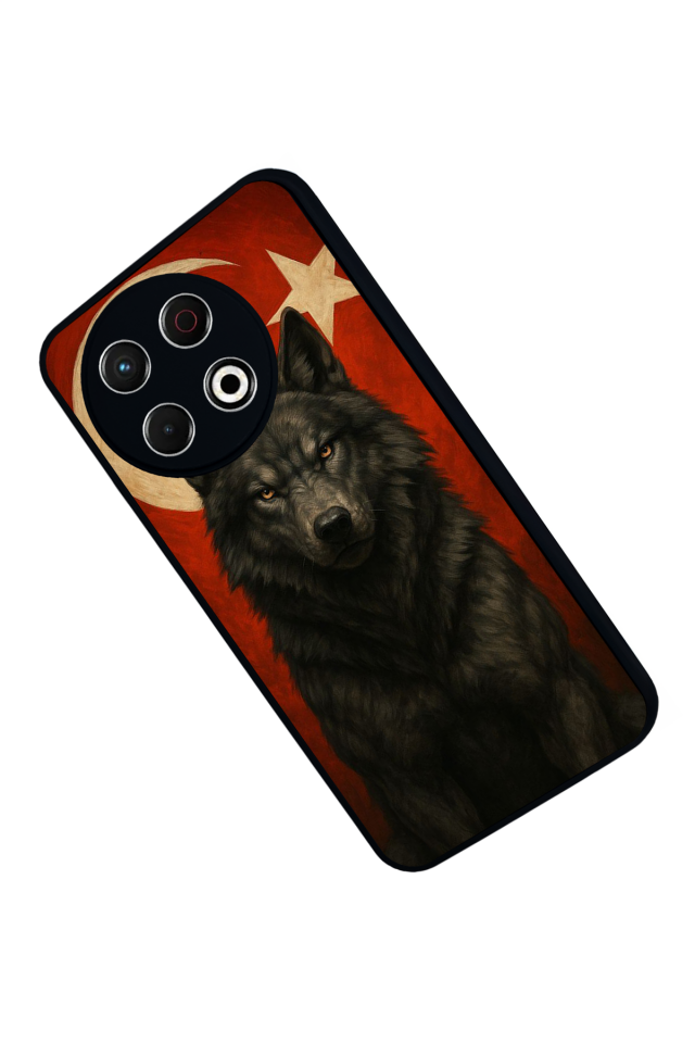 Tecno Spark 30 Pro Uyumlu Bozkurt Tasarımlı Glossy Premium Kılıf