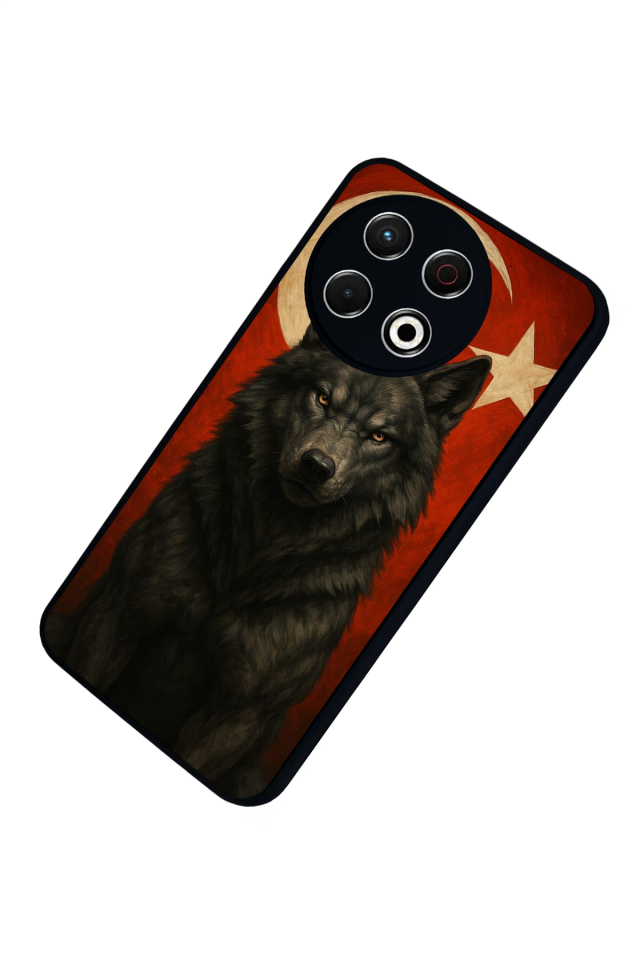 Tecno Spark 30 Pro Uyumlu Bozkurt Tasarımlı Glossy Premium Kılıf