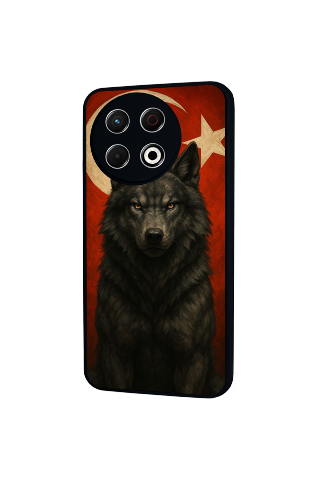 Tecno Spark 30 Pro Uyumlu Bozkurt Tasarımlı Glossy Premium Kılıf