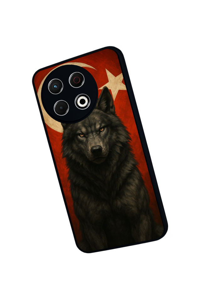 Tecno Spark 30 Pro Uyumlu Bozkurt Tasarımlı Glossy Premium Kılıf