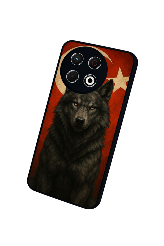 Tecno Spark 30 Pro Uyumlu Bozkurt Tasarımlı Glossy Premium Kılıf