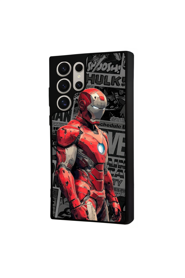Samsung Galaxy S22 Ultra Uyumlu Iron Man ( Demir Adam ) Tasarımlı Glossy Premium Kılıf